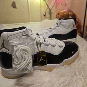 Jordan Black and White Sneakers with Gold Accents